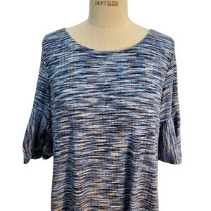 Ronni Nicole Women's Blue Black White Flutter‎ Sleeve Dress Size XL